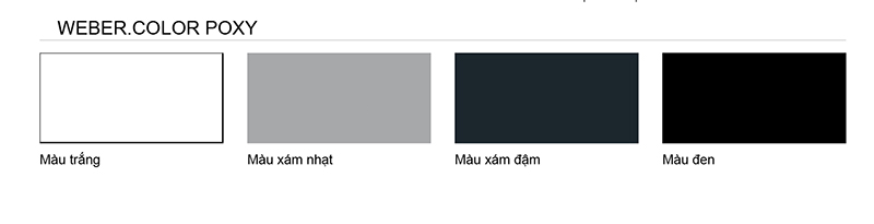 BẢNG MÀU KEO CHÀ RON WEBER COLOR POXY