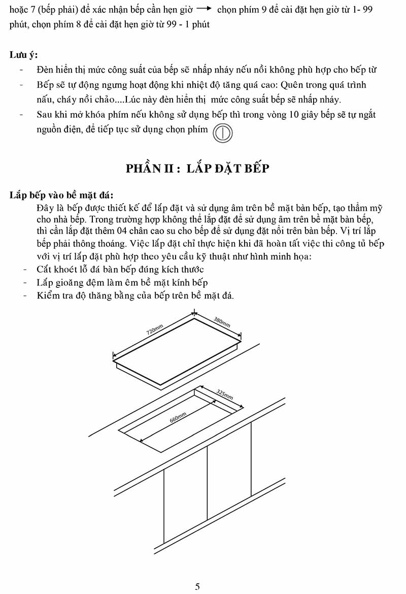 hướng dẫn lắp đặt bếp từ malloca MDH-02I