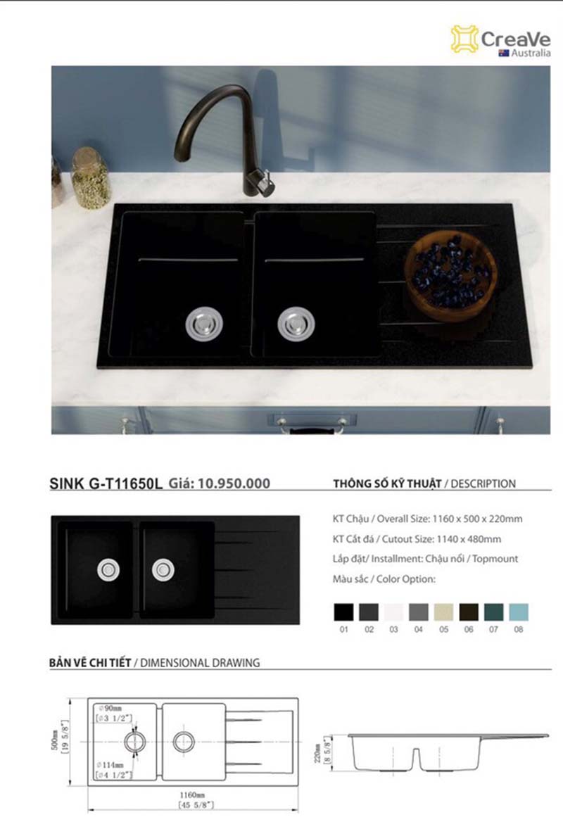 Chậu đá nhân tạo T11650L