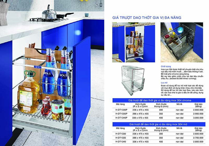 THÔNG SỐ KỸ THUẬT KỆ ĐỰNG GIA VỊ TỦ DƯỚI HUGE