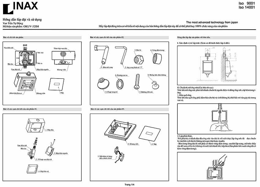 ban ve lap dat van xa tieu cam ung inax OKUV-32SM