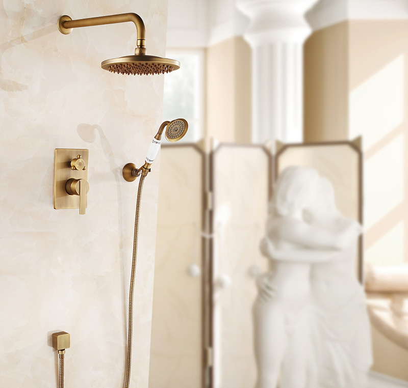 Sen tắm nóng lạnh âm tường đồng cổ điển