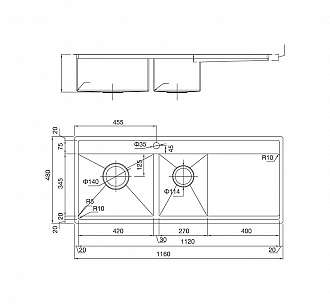 chau-rua-inox-ban-thu-cong-2-hoc-co-ban-malloca-ms-6306