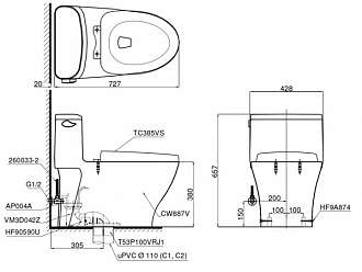 bon-cau-mot-khoi-tay-gat-toto-ms887rt3-nap-dong-em-tc385vs